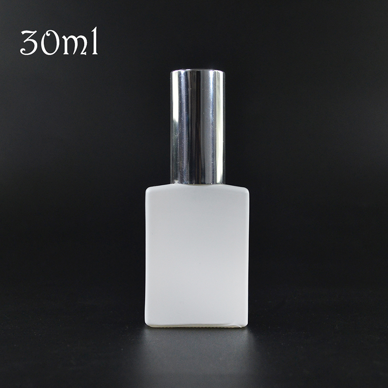 refillable 30ml 50ml 100ml clear black matte white rectangle glass spray perfume bottle