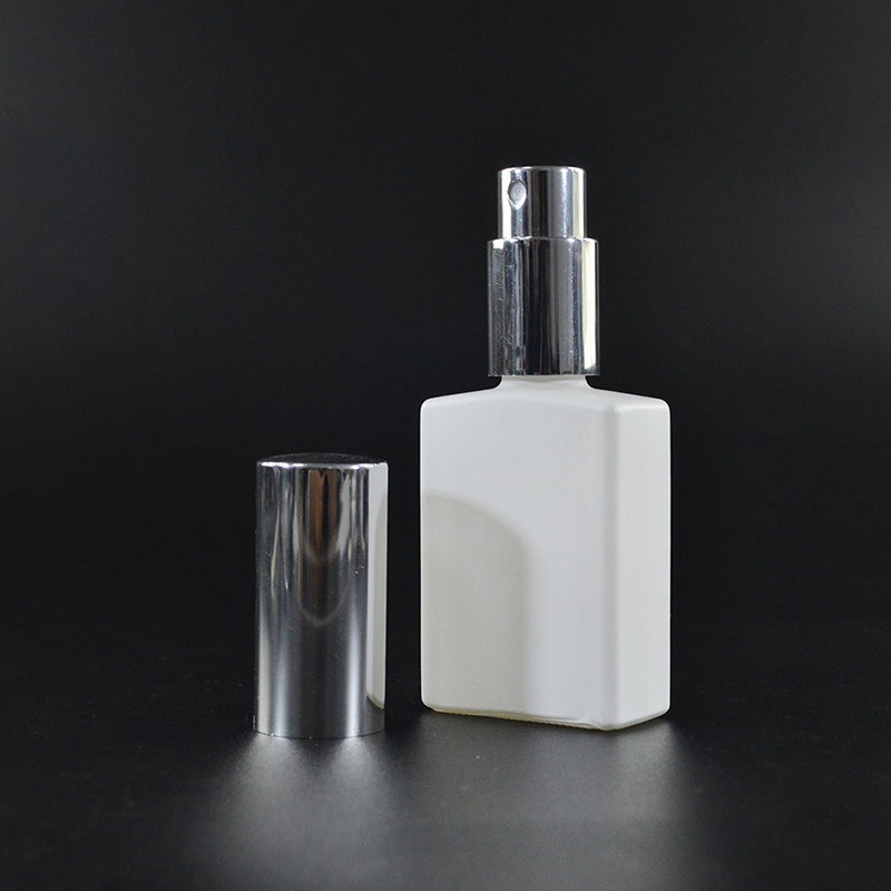 refillable 30ml 50ml 100ml clear black matte white rectangle glass spray perfume bottle