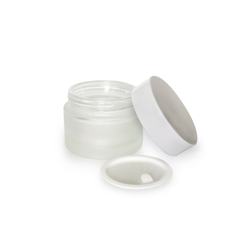 refillable 5g 10g 15g 20g portable travel separate frosted glass cream bottle with plastic lids
