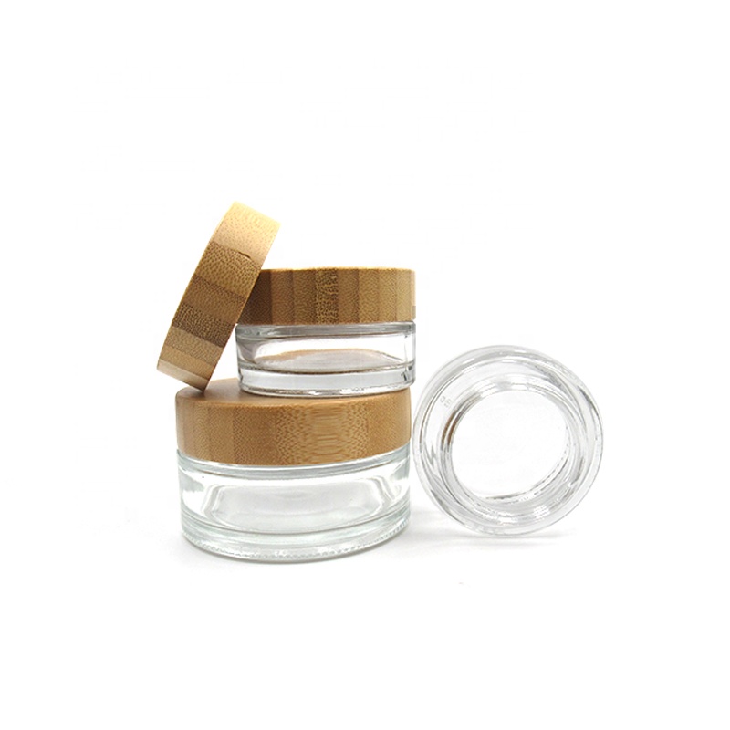 refillable 5g 15g 30g portable transparent ointment lip gross eye cream skincare glass containers with gasket