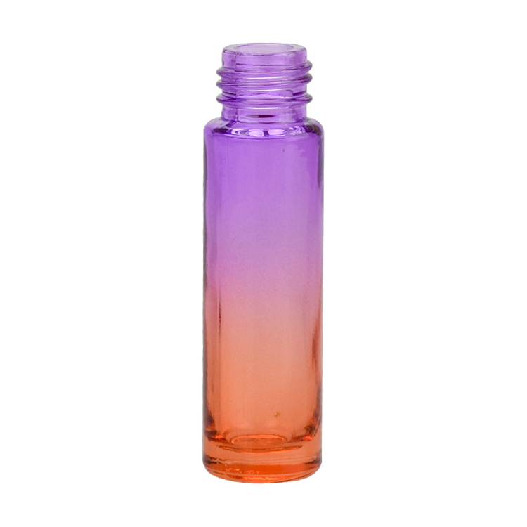 refillable empty gradient color glass bottle 4ml 6ml 8ml 10ml 15ml 20ml essential massage serum oil bottle with roller ball