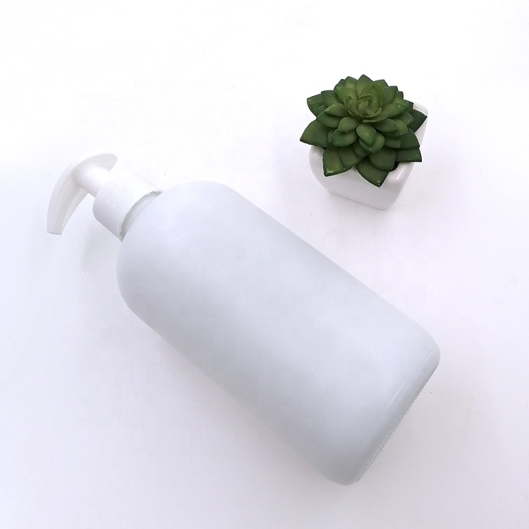 refillable matte white liquid soap package 500ml 16oz 250ml 8oz 350ml 12oz empty boston round glass bottle with pump bath wash