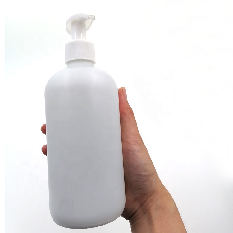 refillable matte white liquid soap package 500ml 16oz 250ml 8oz 350ml 12oz empty boston round glass bottle with pump bath wash
