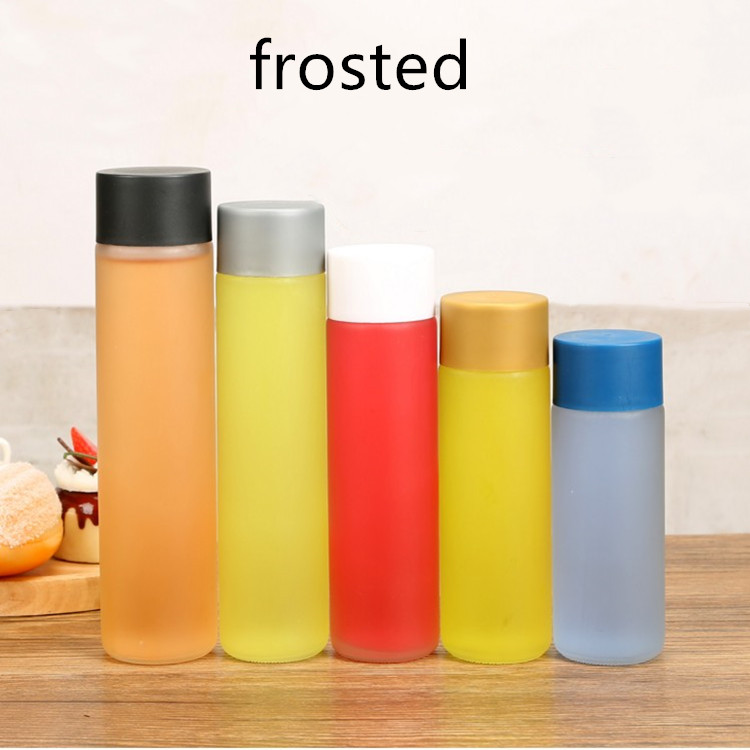 reusable 250ml-800ml empty glass drinking bottle water bottle with cap