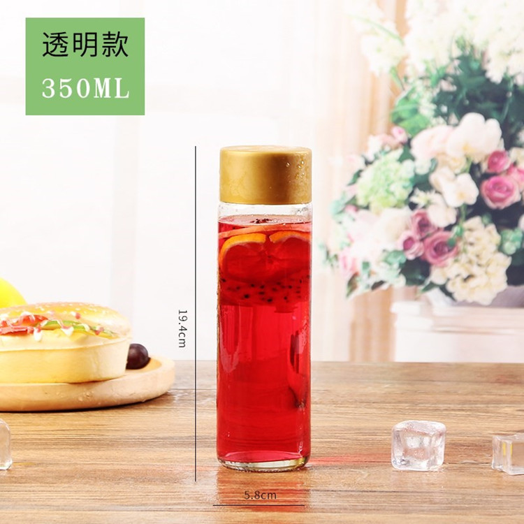 reusable 250ml-800ml empty glass drinking bottle water bottle with cap