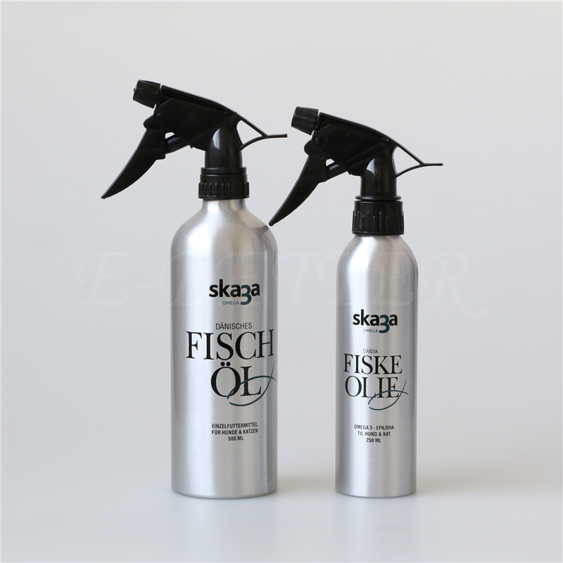 reusable aluminum water trigger spray bottle 500 ml