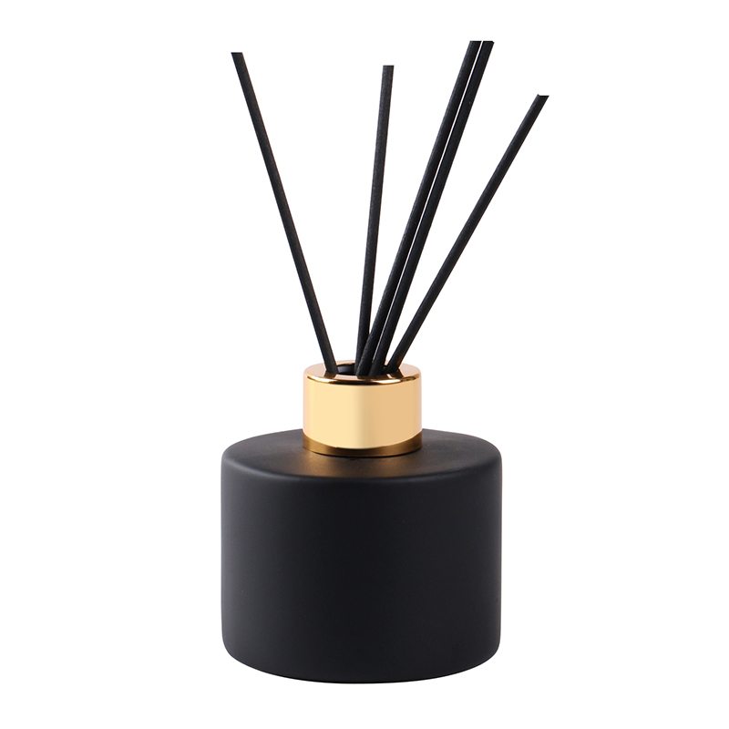 round 100ml black and white color reed diffuser glass bottle
