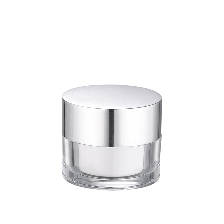 round 15ml 30ml 50ml double wall cosmetic jar with silver lid