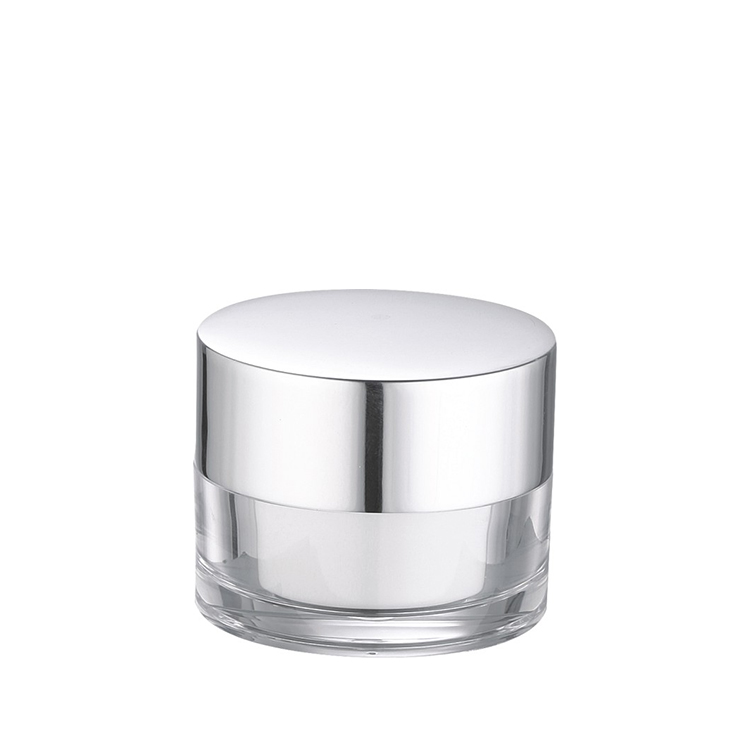 round 15ml 30ml 50ml double wall cosmetic jar with silver lid