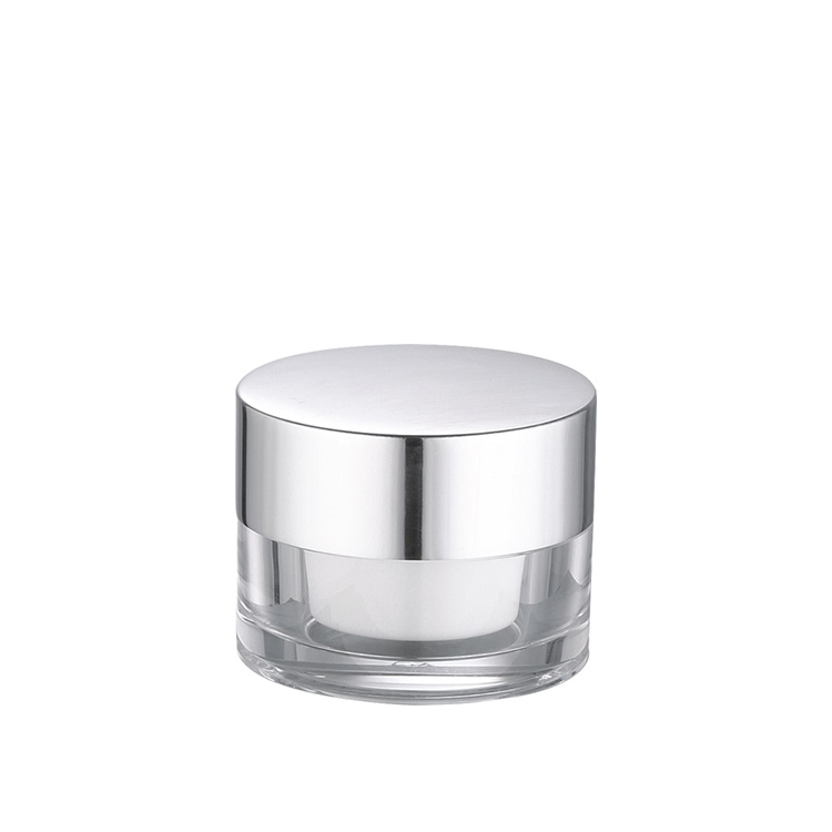 round 15ml 30ml 50ml double wall cosmetic jar with silver lid