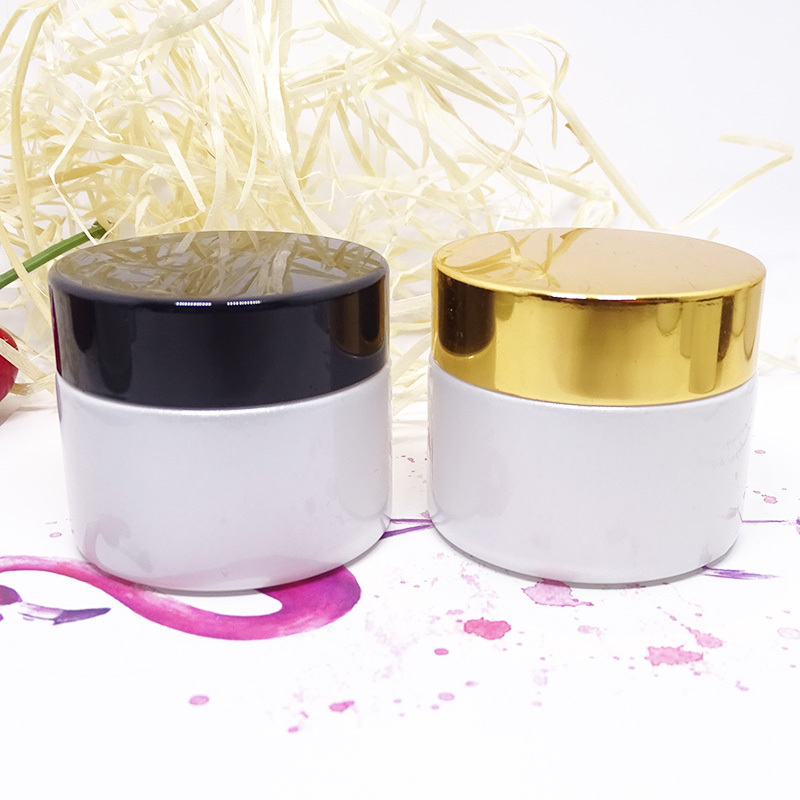 round 2 oz ounce 60g cosmetic face cream cleaning mask container 60ml matte frosted amber glass jar