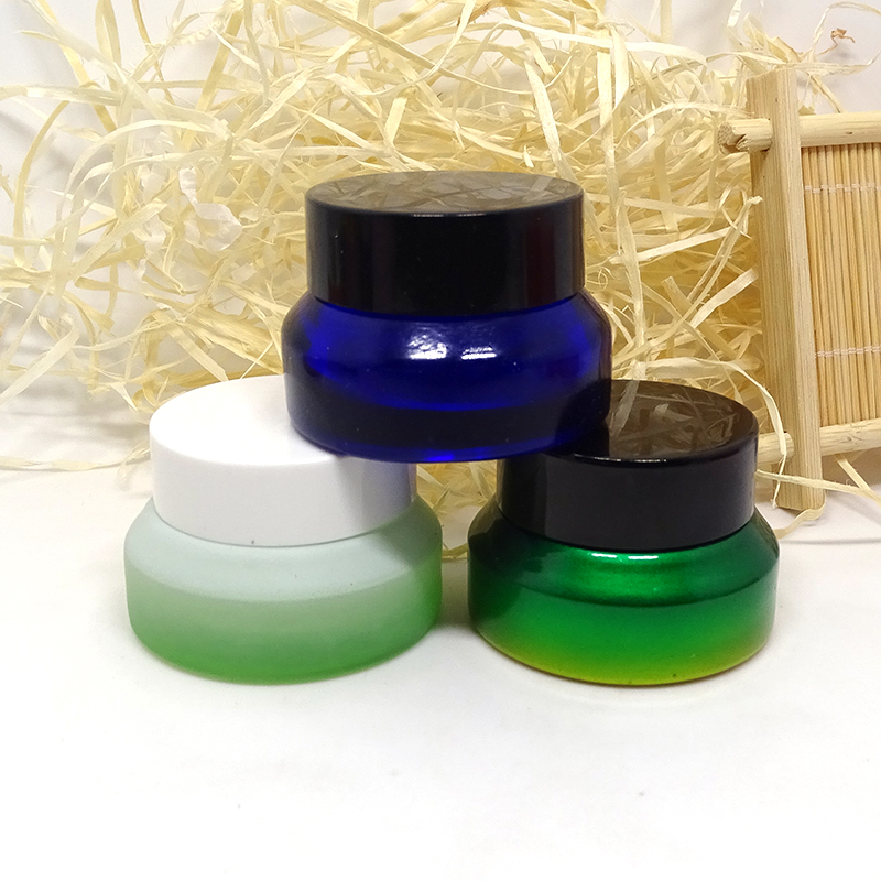 round 50ml skin cleaning mask custom pink glass frosted cosmetic jar