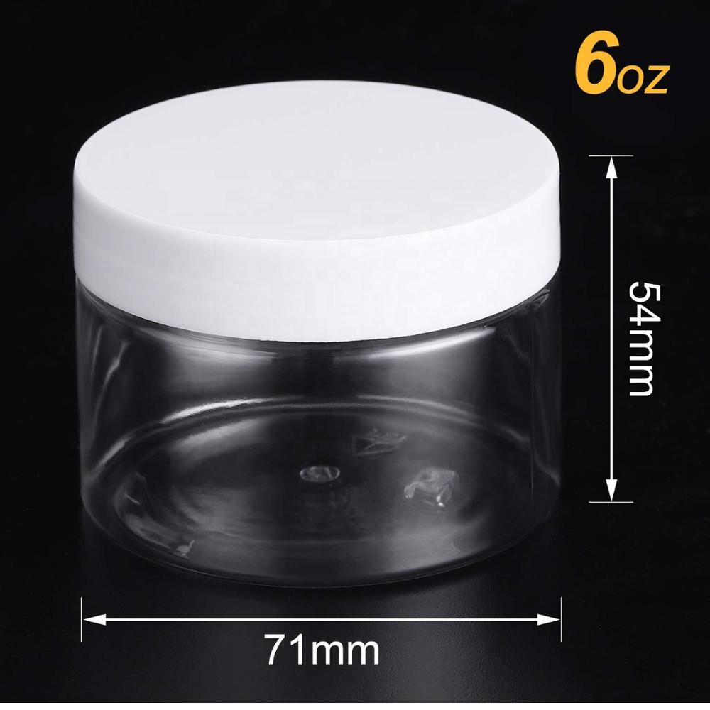 round clear leak proof plastic Container Jars slime storage egg packaging with metal plastic cap