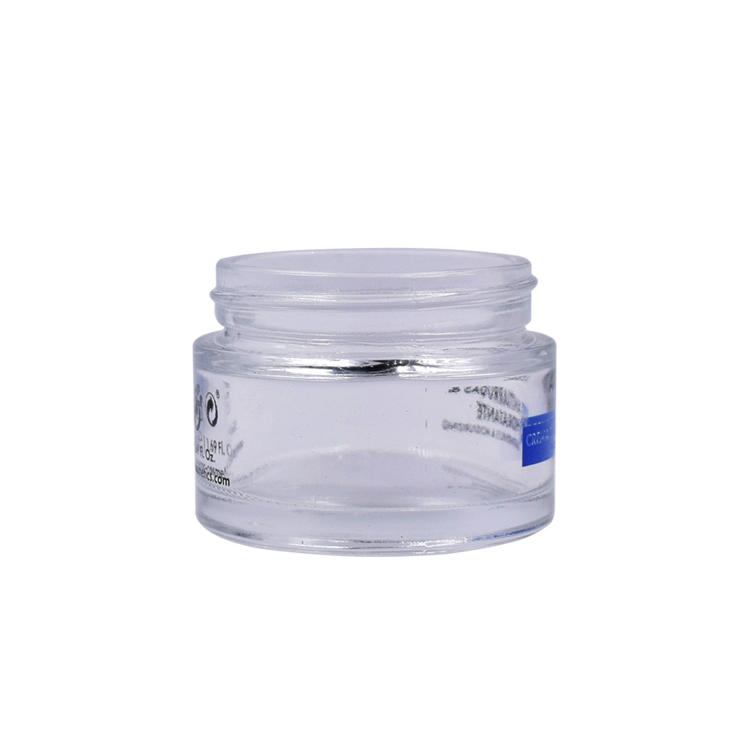 round cosmetic containers with plastic lid 10g 20g 30g 50g 100g small custom clear printing jar with blue plastic lid