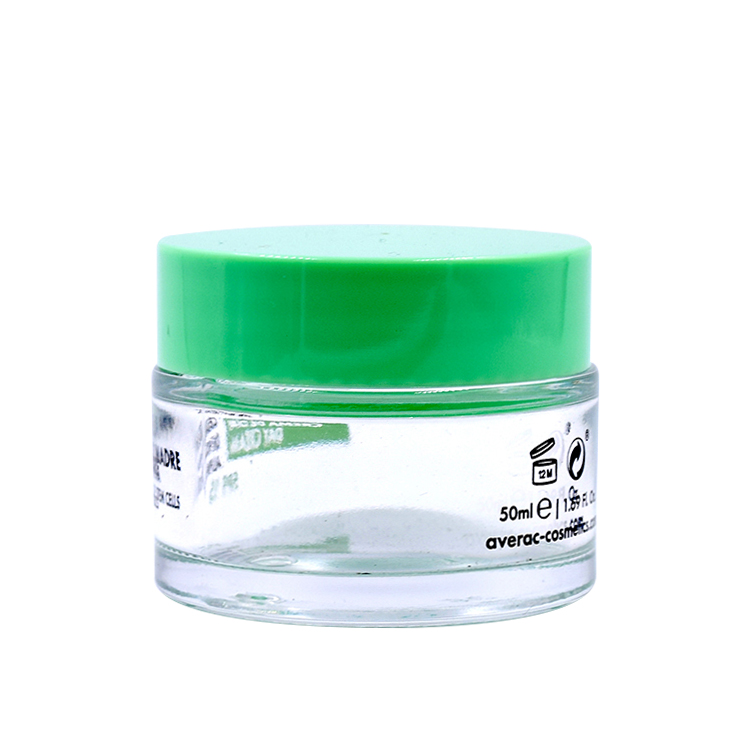 round cosmetic containers with plastic lid 10g 20g 30g 50g 100g small custom clear printing jar with blue plastic lid