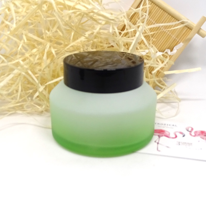 round cosmetic packaging skin care glass container natural cream jar