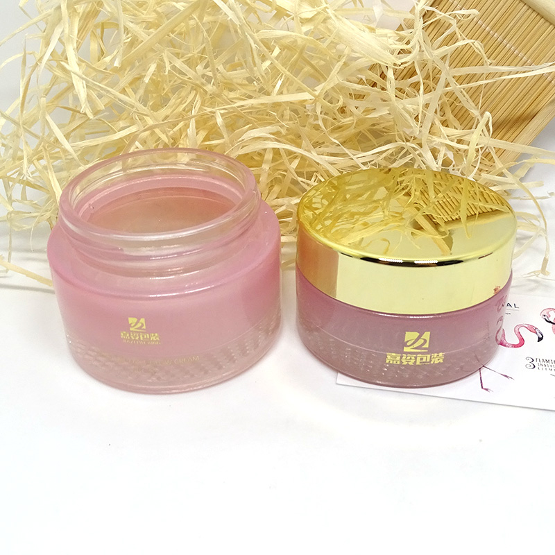 round cosmetic packaging skin care glass container natural cream jar