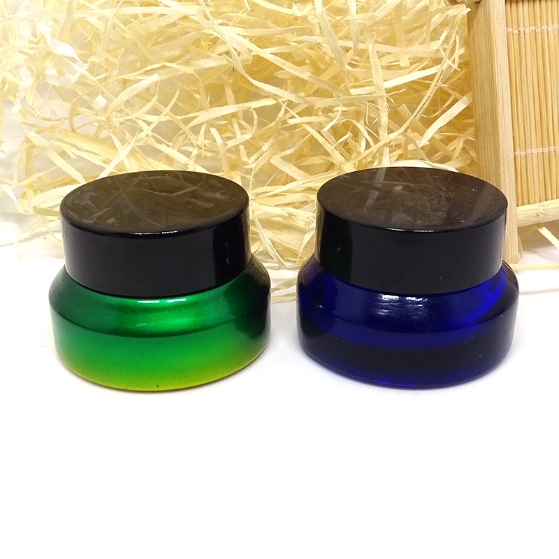 round cosmetic packaging skin care glass container natural cream jar