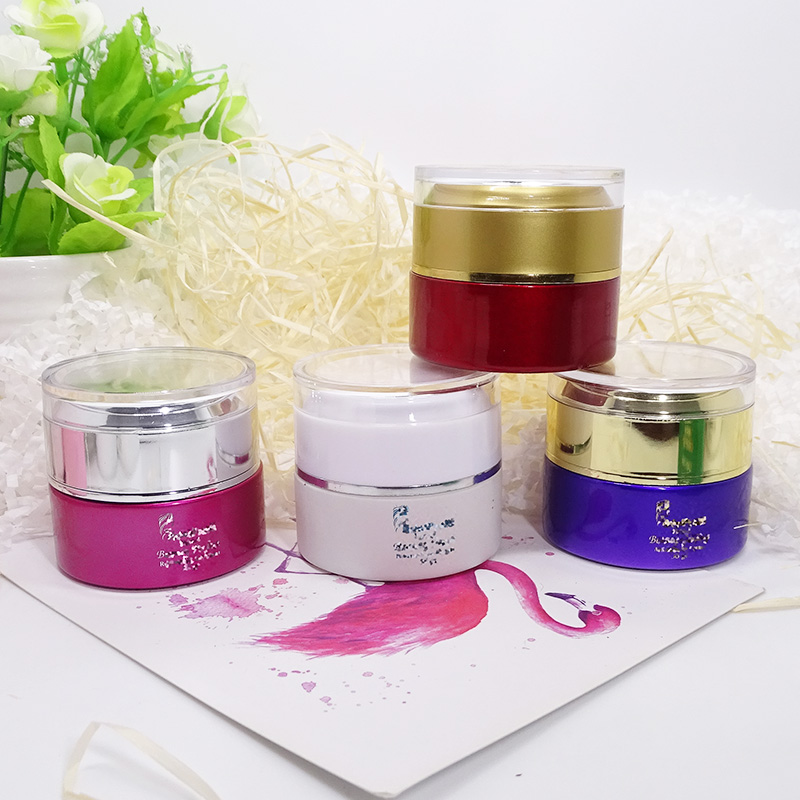 round cosmetic packaging skin care glass container natural cream jar