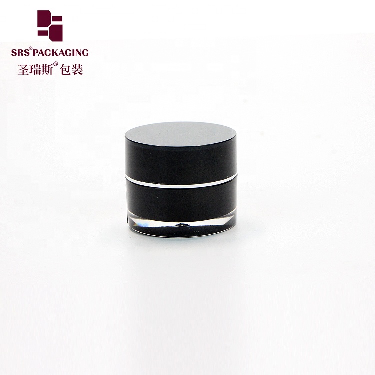 round cylinder paint black cosmetic acrylic mini cream jar 5g