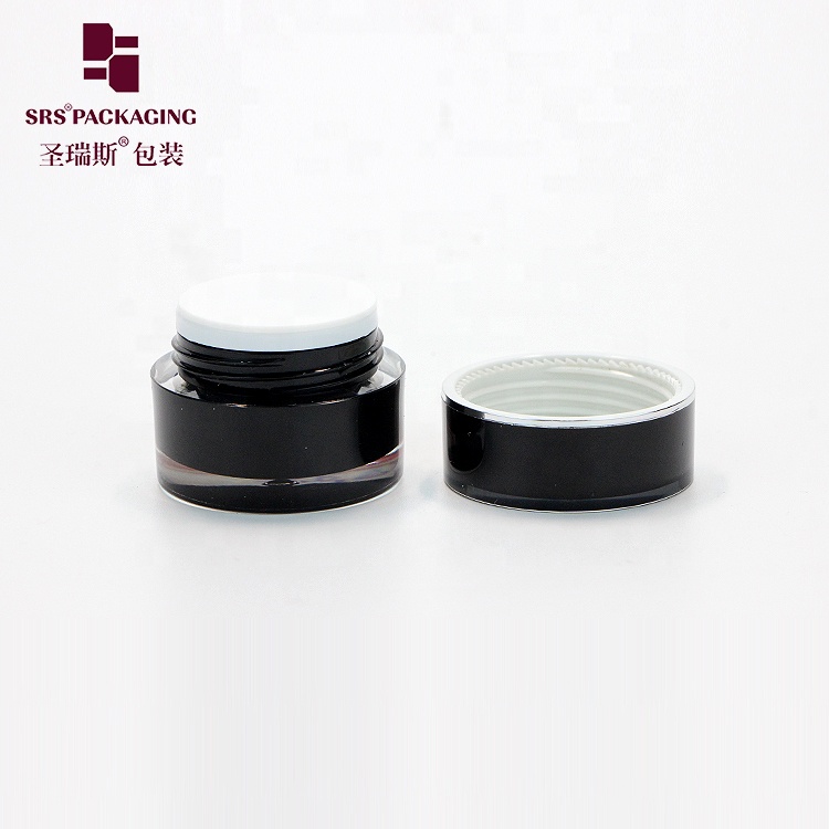 round cylinder paint black cosmetic acrylic mini cream jar 5g