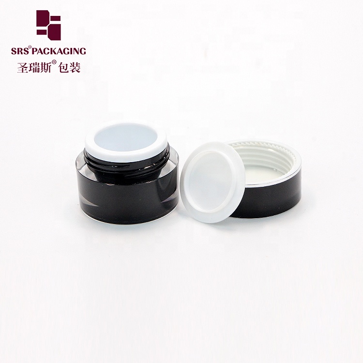 round cylinder paint black cosmetic acrylic mini cream jar 5g