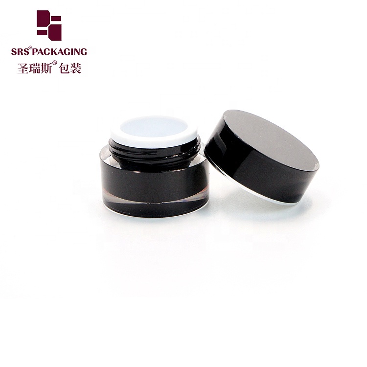 round cylinder paint black cosmetic acrylic mini cream jar 5g