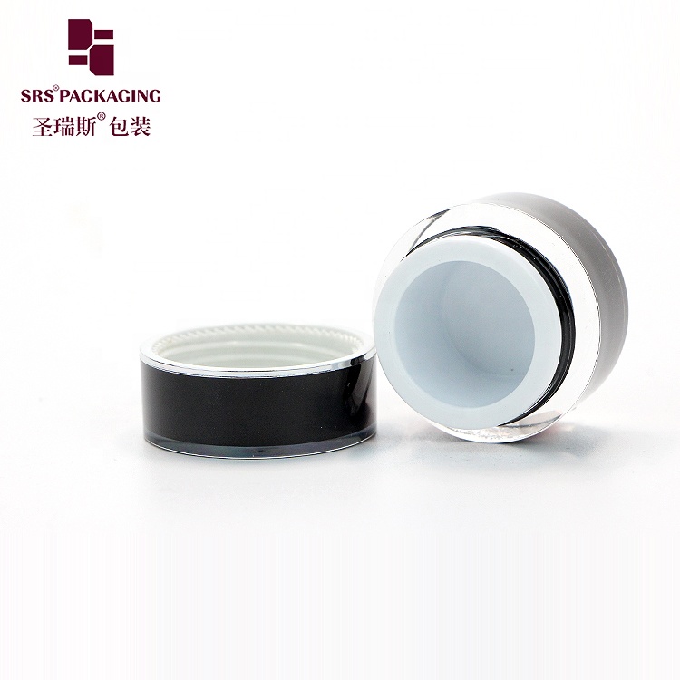 round cylinder paint black cosmetic acrylic mini cream jar 5g