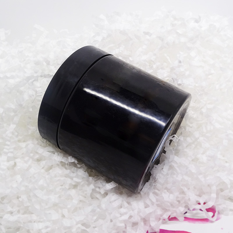 round empty skin care body cream 200ml 200gm black plastic pet jar