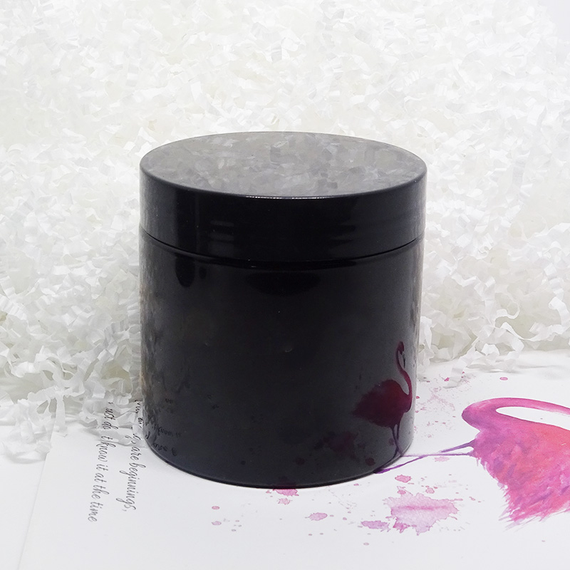 round empty skin care body cream 200ml 200gm black plastic pet jar