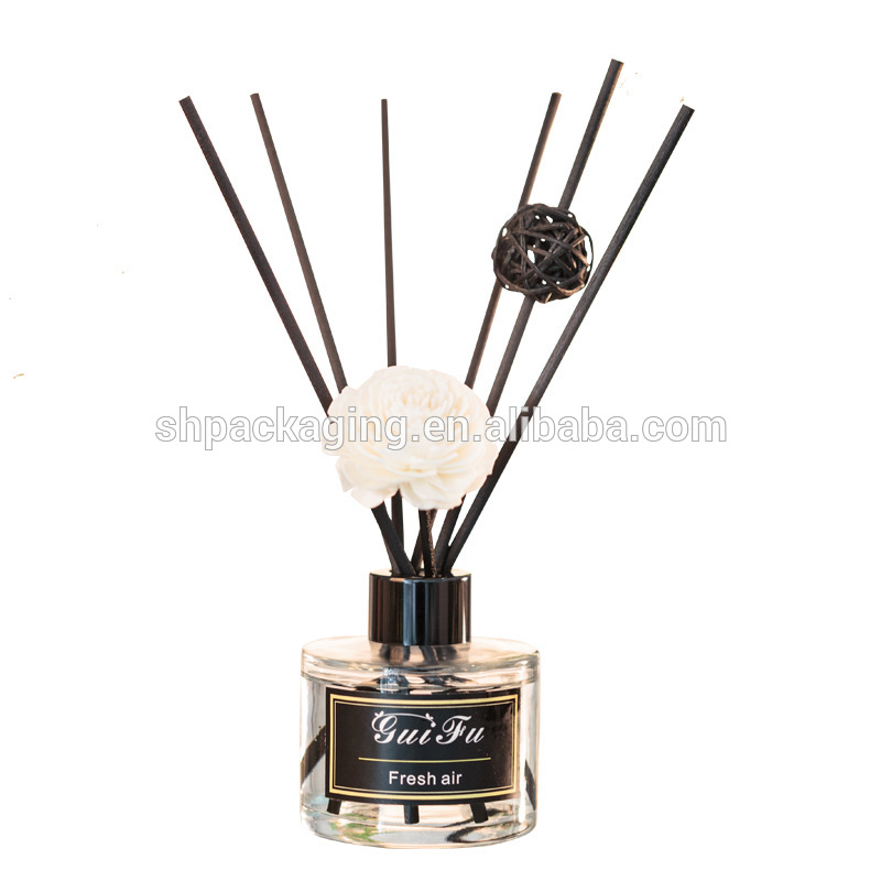 round glass bottle 28/410 aluminium cap 100ml oil diffuser for aromatherapy