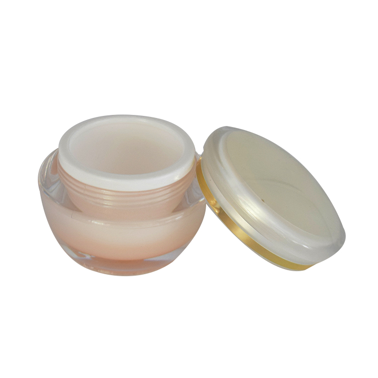 round gradient orange 15g 30g 50g acrylic body cream jar face mask jar for skin care container