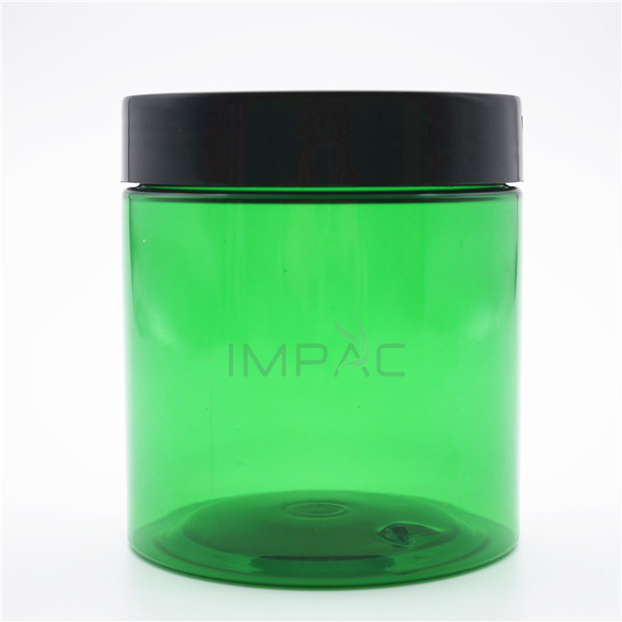 round green pet clear plastic 8 oz cosmetic jars for body butter cream