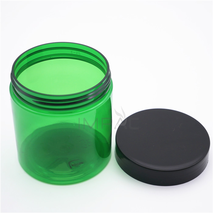 round green pet clear plastic 8 oz cosmetic jars for body butter cream