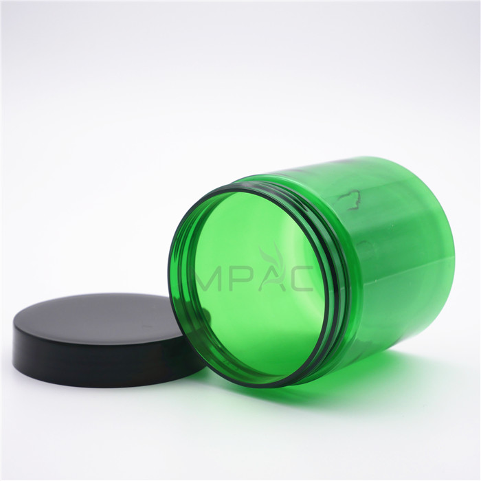 round green pet clear plastic 8 oz cosmetic jars for body butter cream