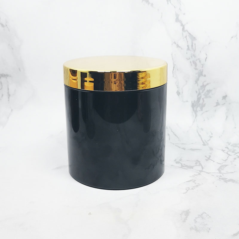 round hair mask plastic containers gold cap black pet jar 500ml