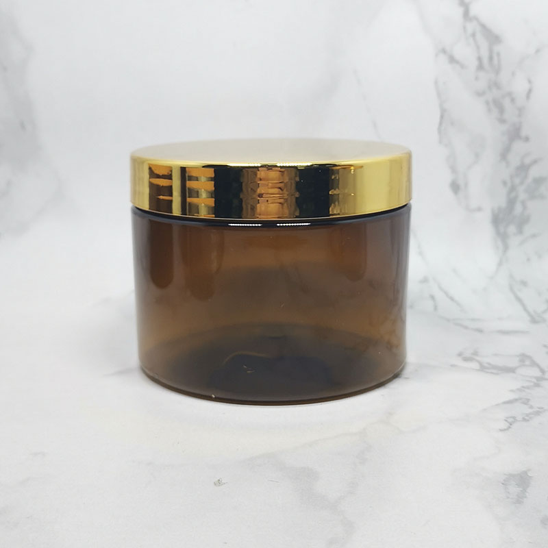 round hair mask plastic containers gold cap black pet jar 500ml