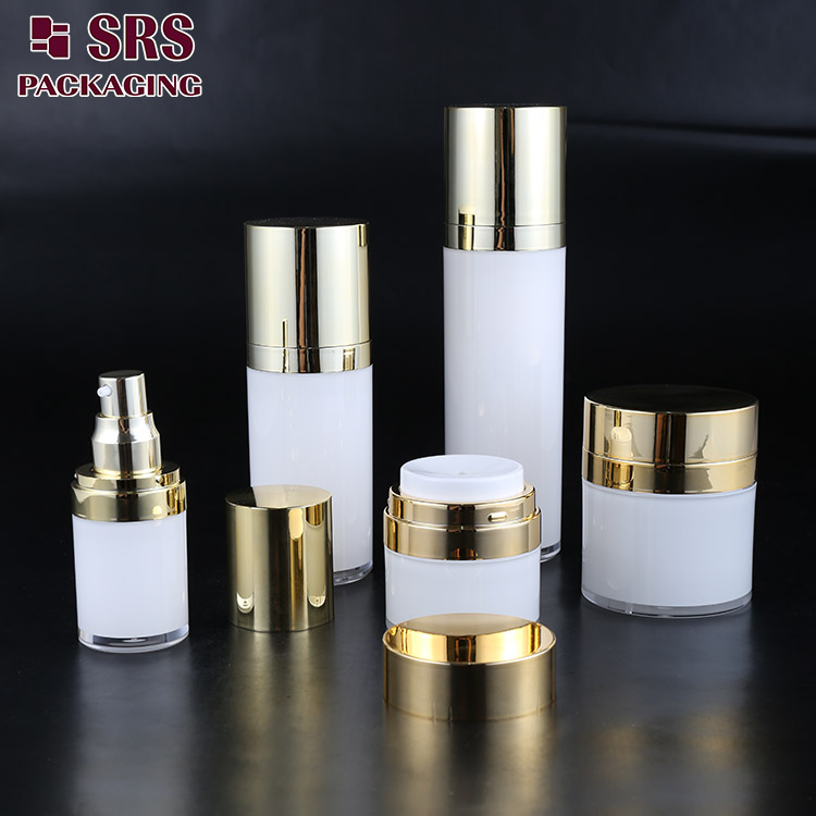 round shape empty acrylic empty airless 50ml cream cosmetic airless pump jar