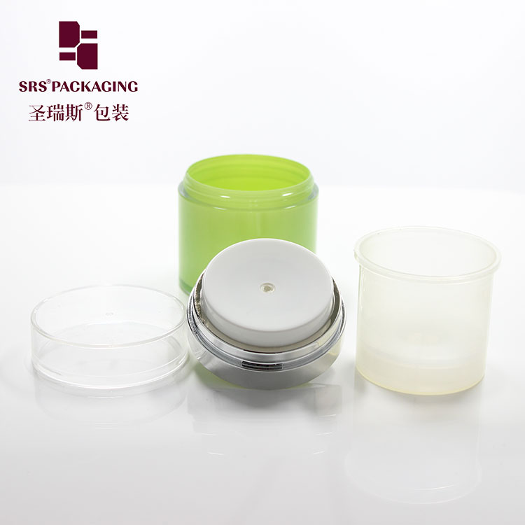 round shape empty acrylic empty airless 50ml cream cosmetic airless pump jar
