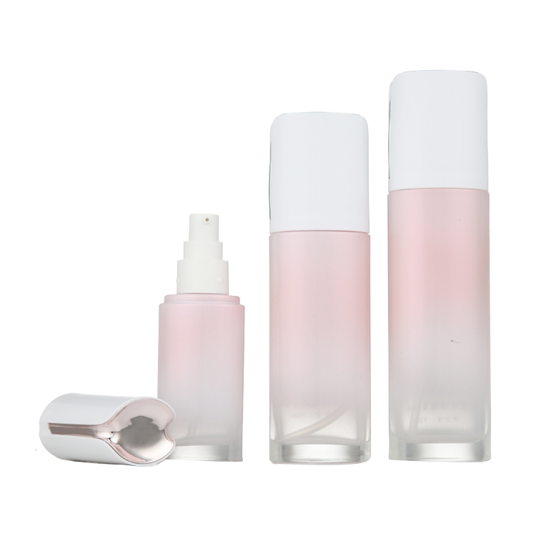 round shape empty glass empty airless cream cosmetic jars and bottles