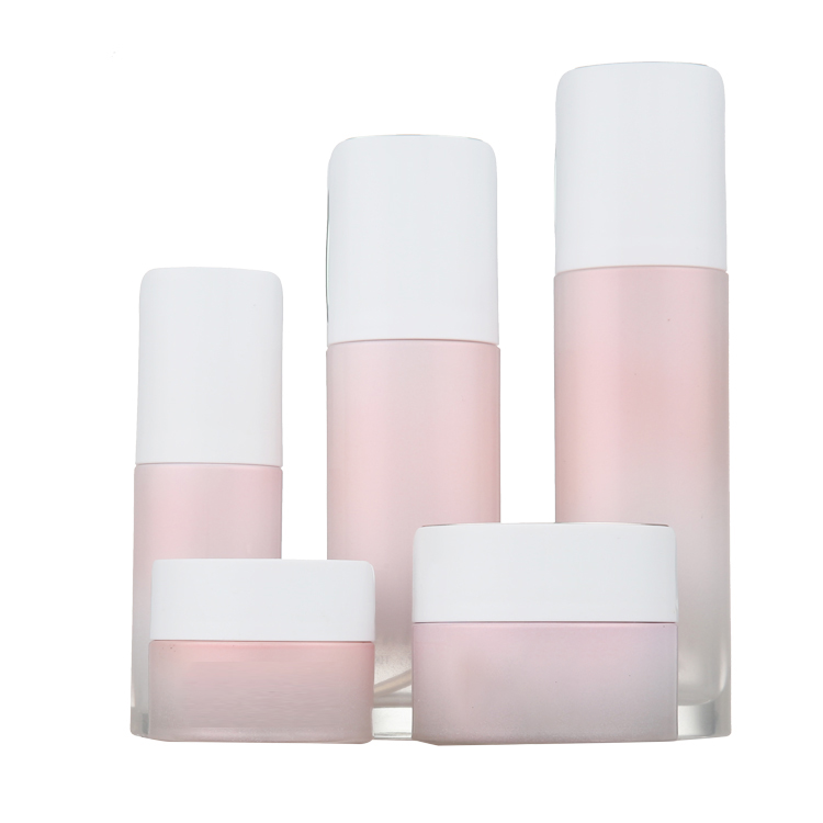 round shape empty glass empty airless cream cosmetic jars and bottles