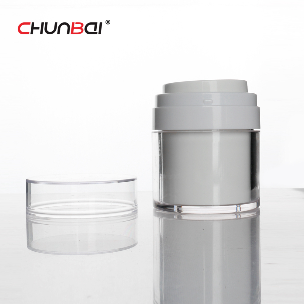 round shape plastic packaging acrylic cosmetic cream jar with screw cap