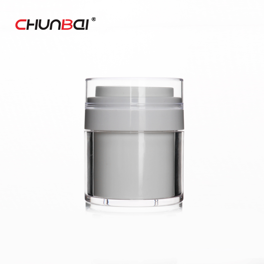 round shape plastic packaging acrylic cosmetic cream jar with screw cap