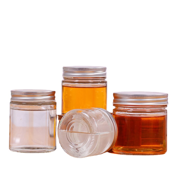 round shape with aluminum cap BPA free glass jars in bulk