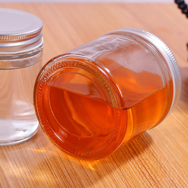 round shape with aluminum cap BPA free glass jars in bulk