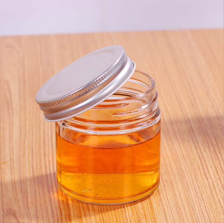 round shape with aluminum cap BPA free glass jars in bulk