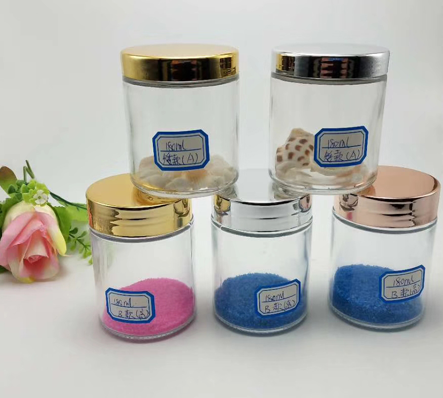round shape with aluminum cap BPA free glass jars in bulk