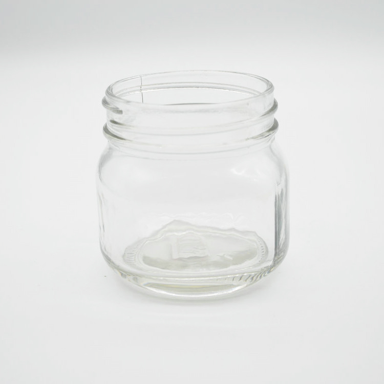 round side square shape 200ml glass jar with gold lid