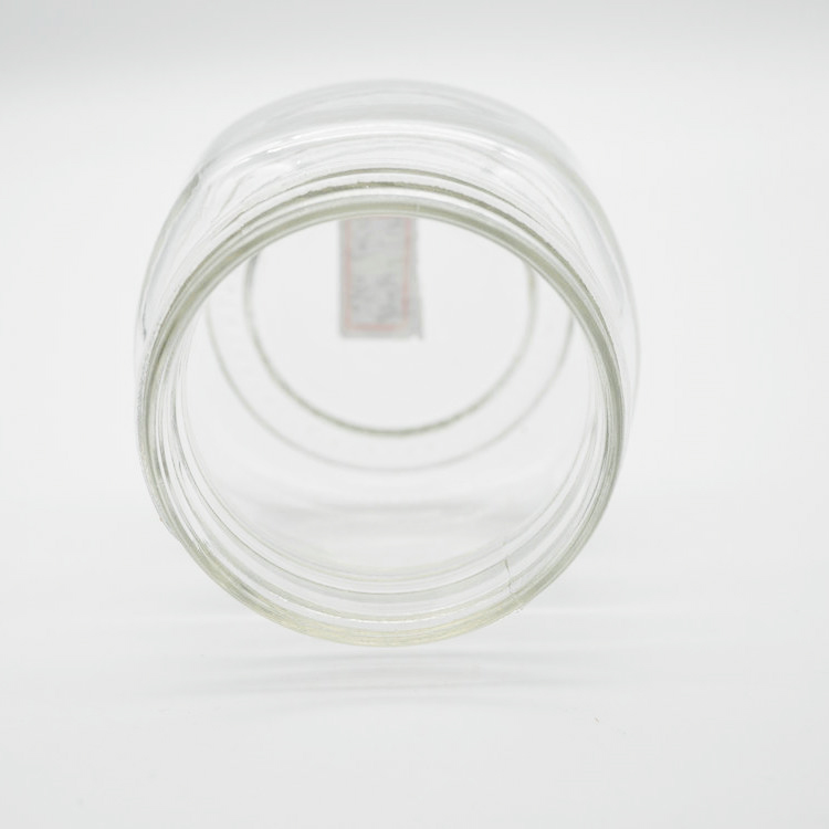 round side square shape 200ml glass jar with gold lid