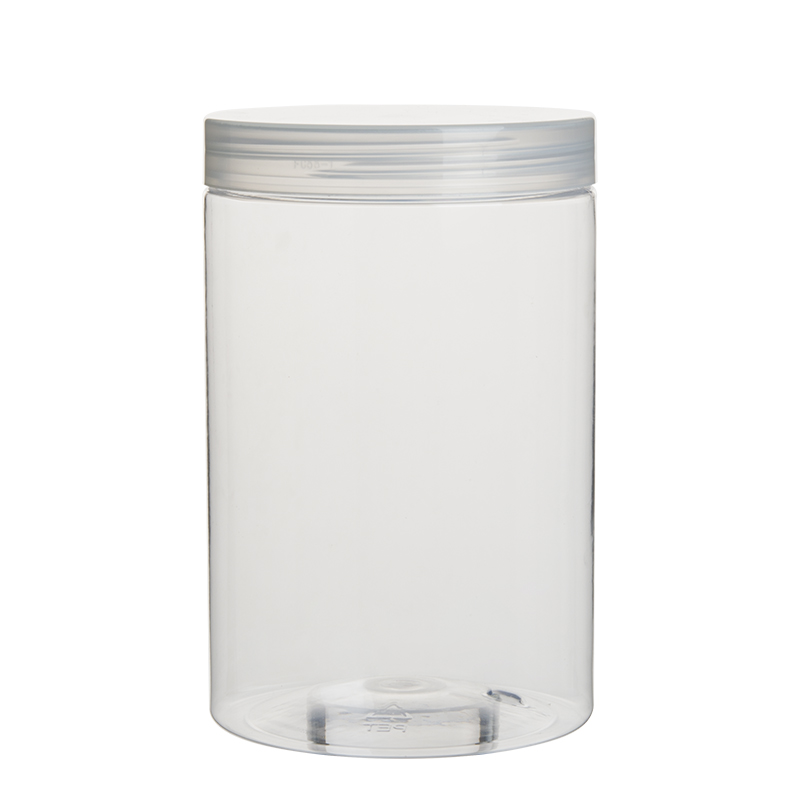 samples free 750ml 25oz Clear large capacity plastic jar screw cap